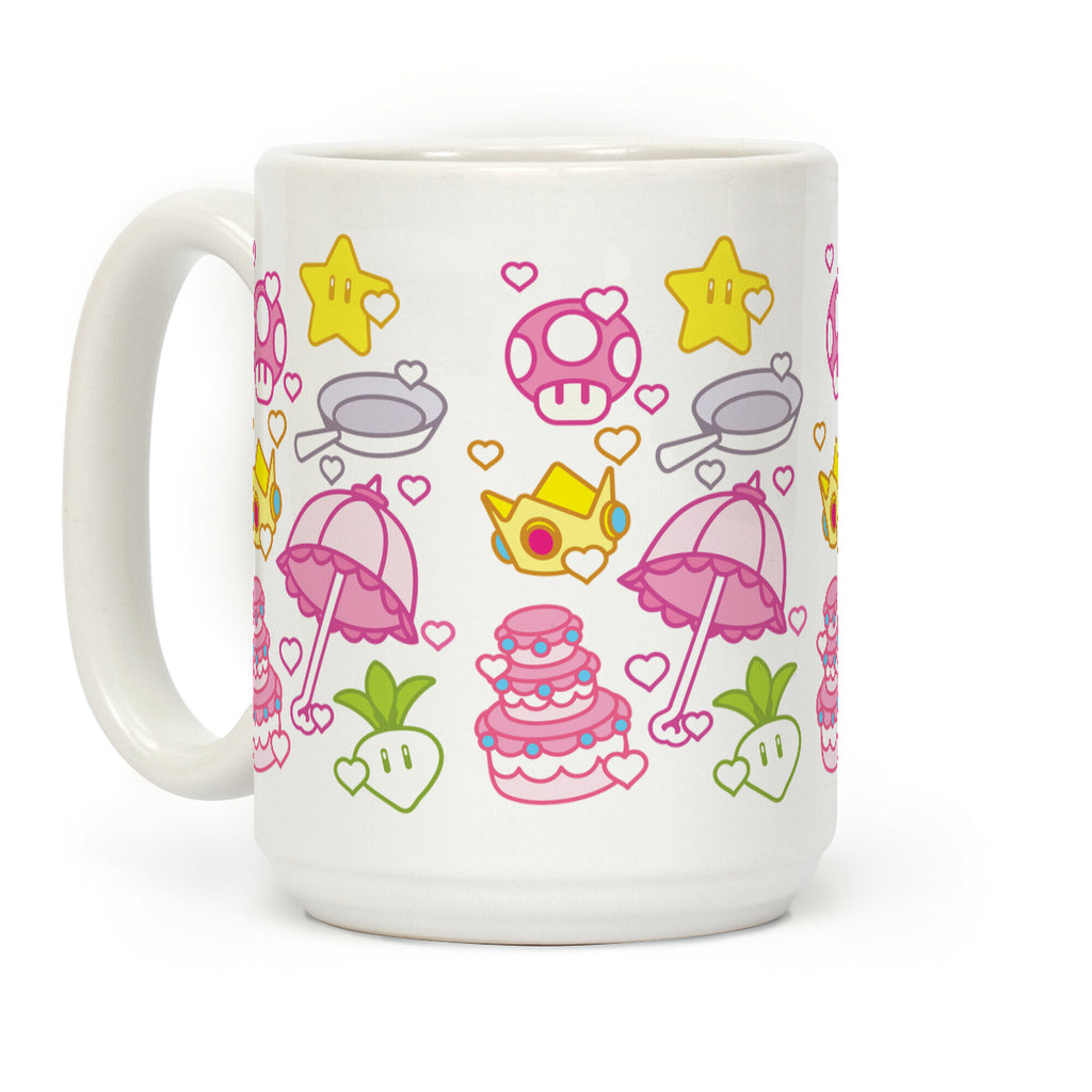 Peach Inventory Items Pattern Coffee Mug