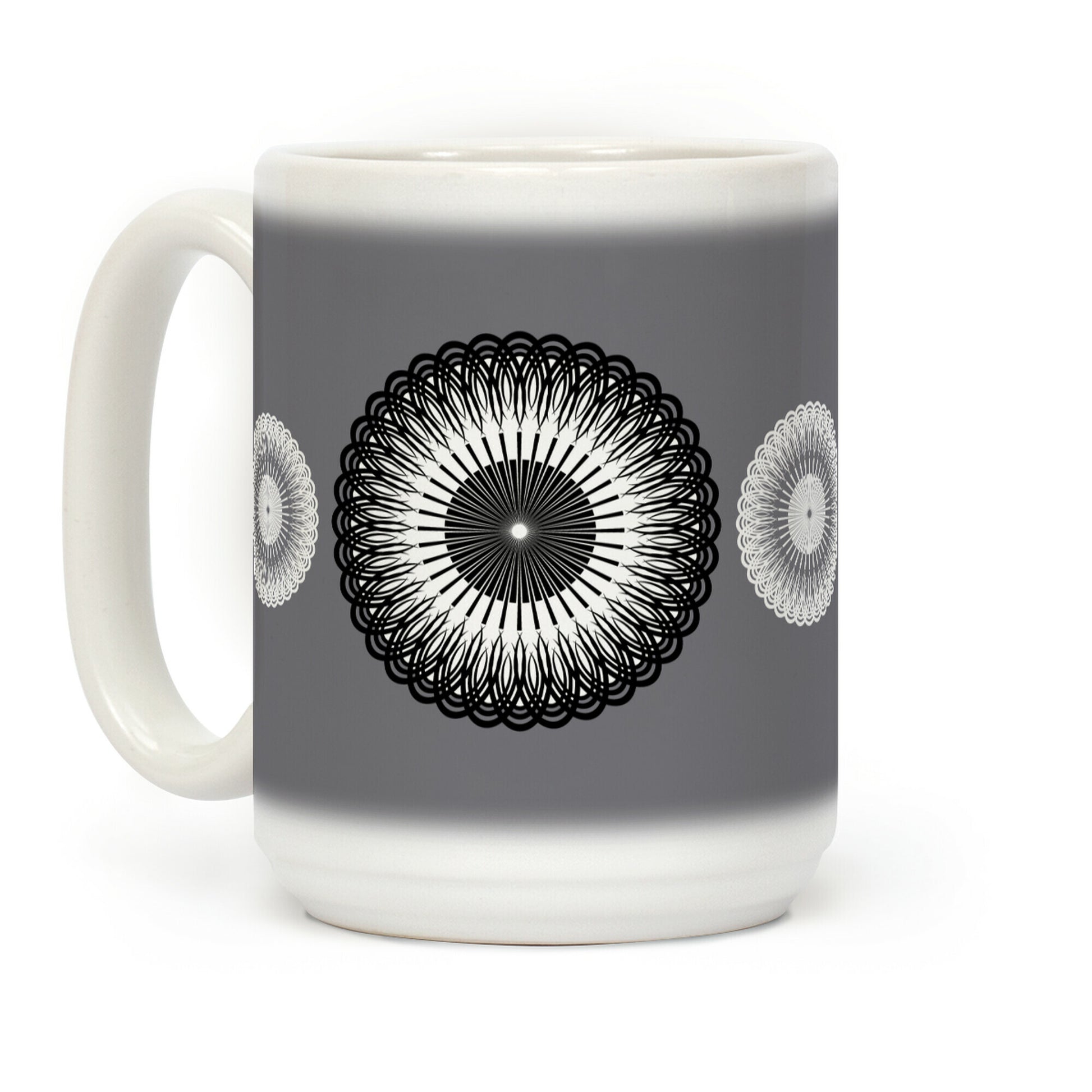 Black and White Flower Mandala Coffee Mug