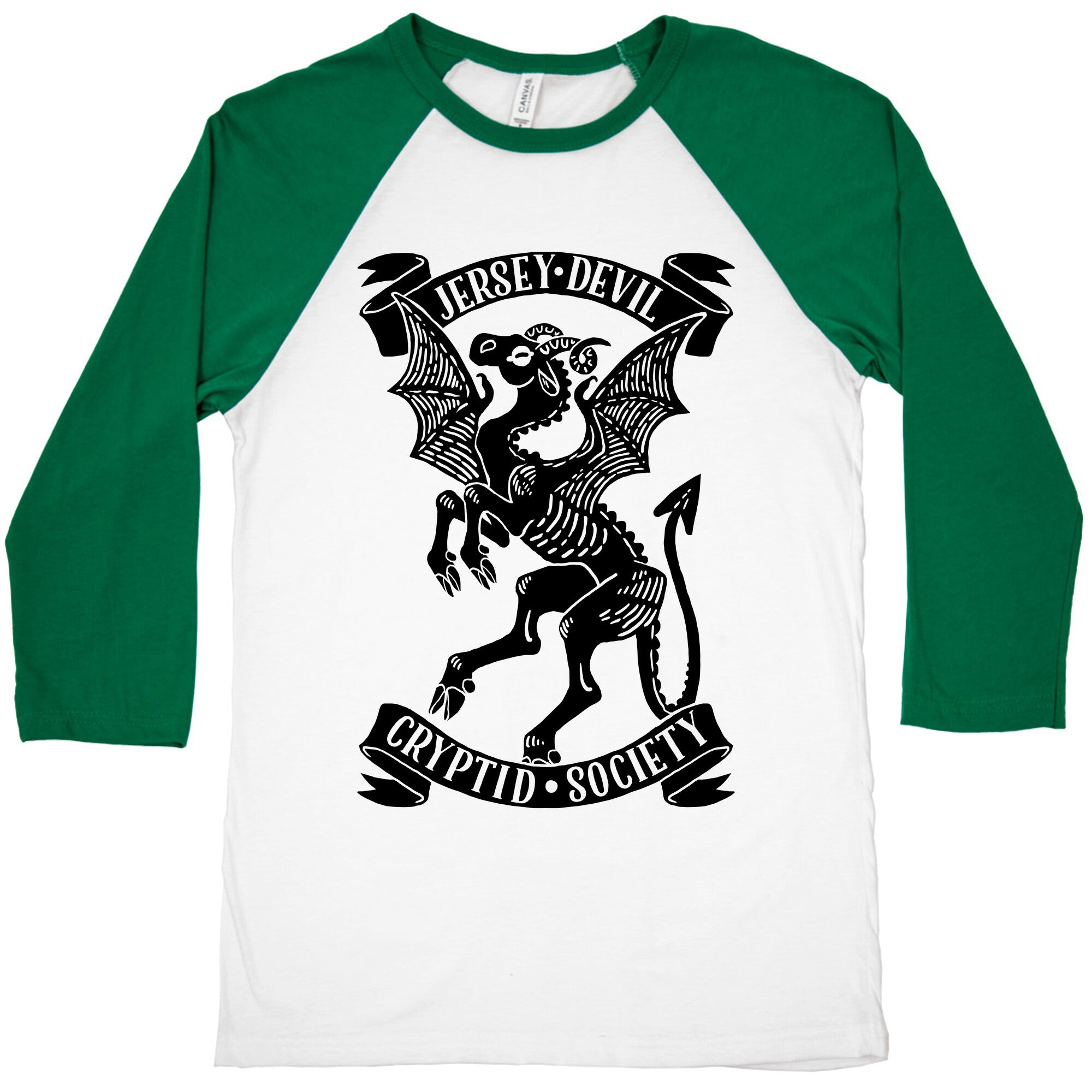 Jersey Devil Cryptid Society Baseball Tee