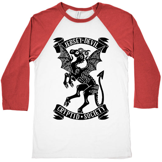 Jersey Devil Cryptid Society Baseball Tee