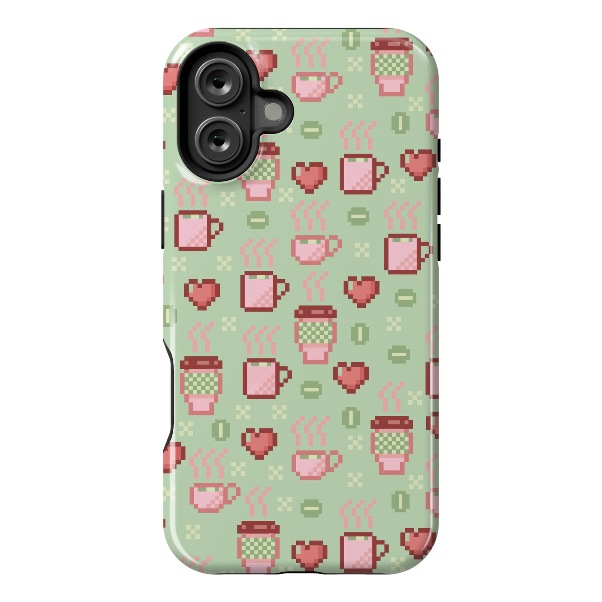 Pastel Coffee Pixel Art Pattern Phone Case