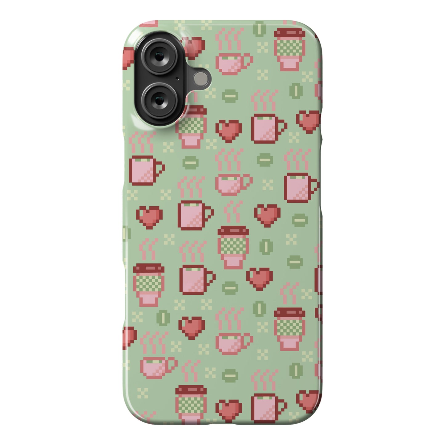 Pastel Coffee Pixel Art Pattern Phone Case