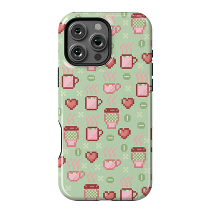 Pastel Coffee Pixel Art Pattern Phone Case