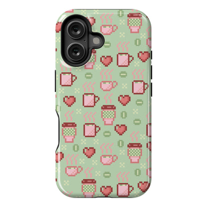 Pastel Coffee Pixel Art Pattern Phone Case