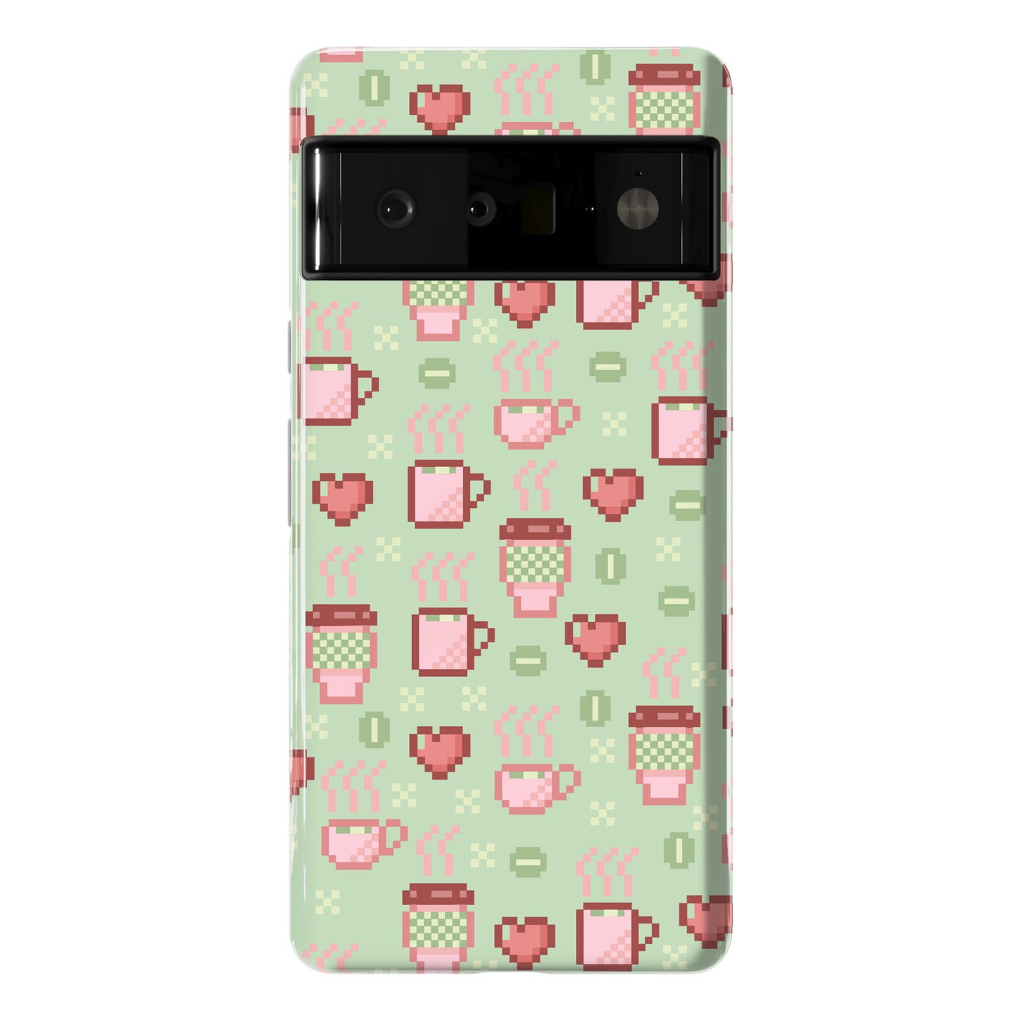 Pastel Coffee Pixel Art Pattern Phone Case