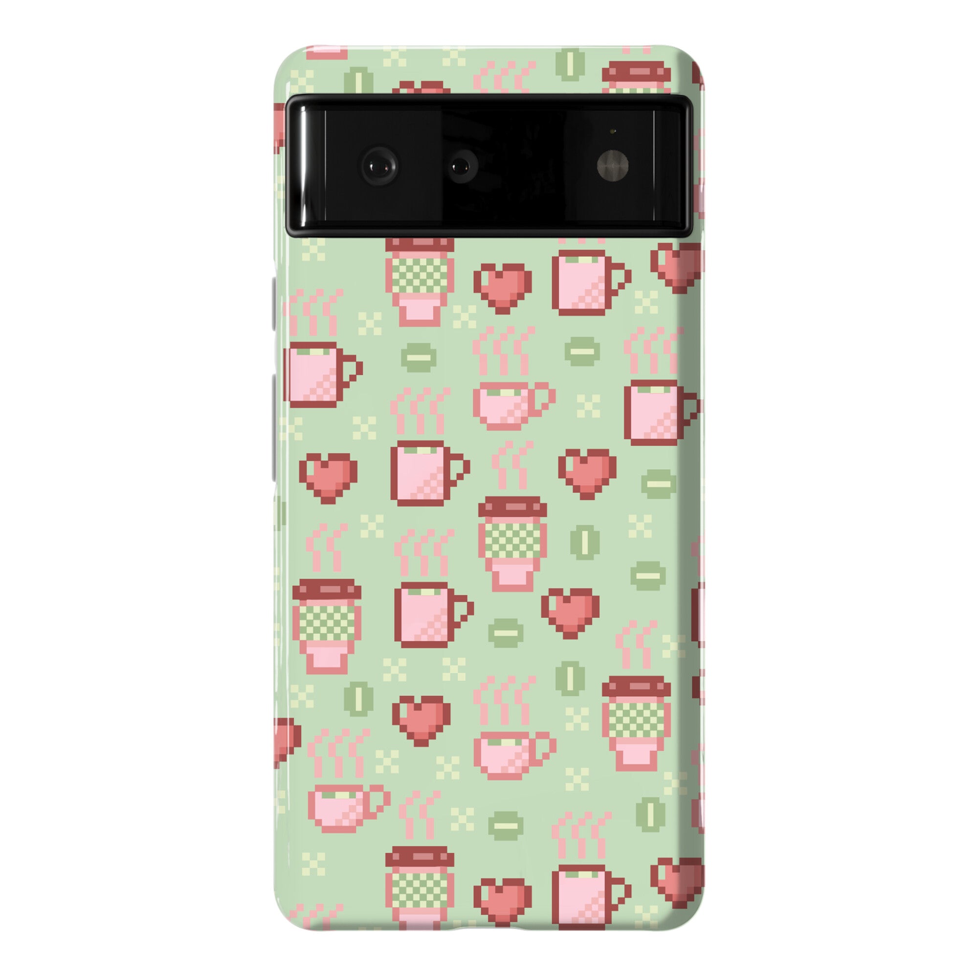 Pastel Coffee Pixel Art Pattern Phone Case