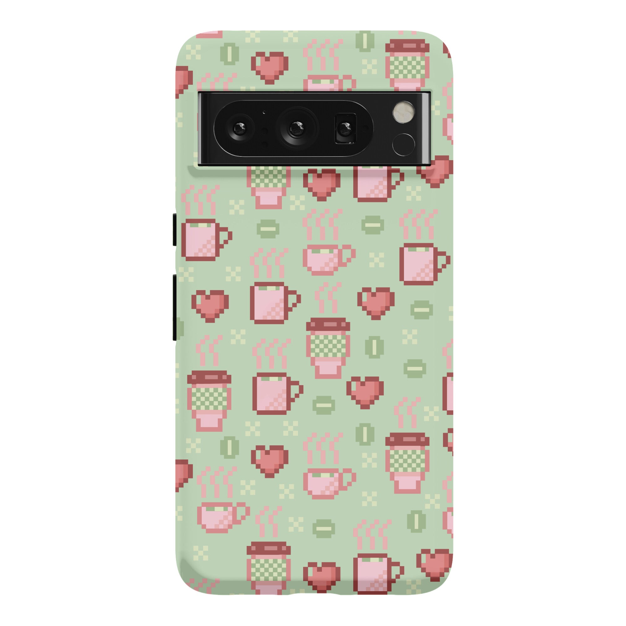 Pastel Coffee Pixel Art Pattern Phone Case