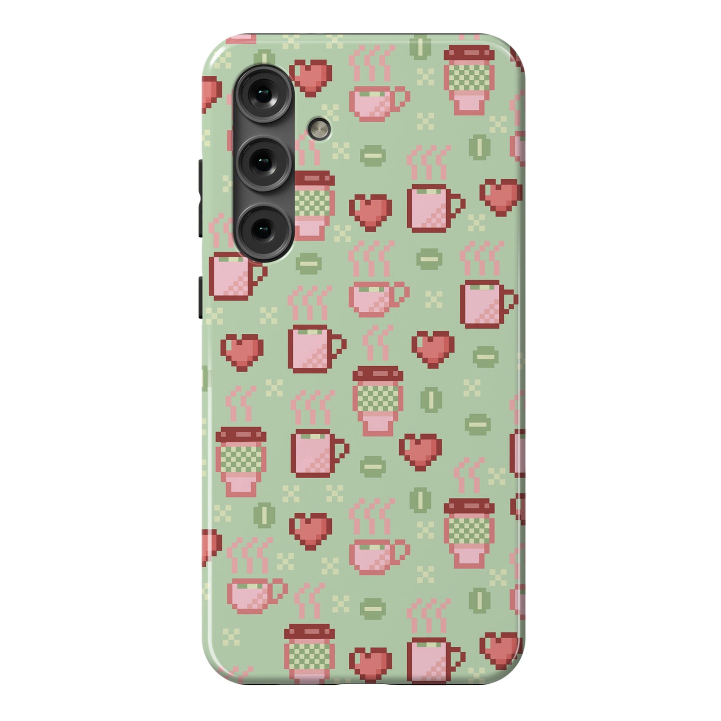 Pastel Coffee Pixel Art Pattern Phone Case