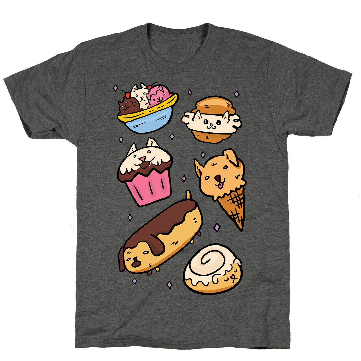 Kawaii Food Dogs Unisex Triblend Tee