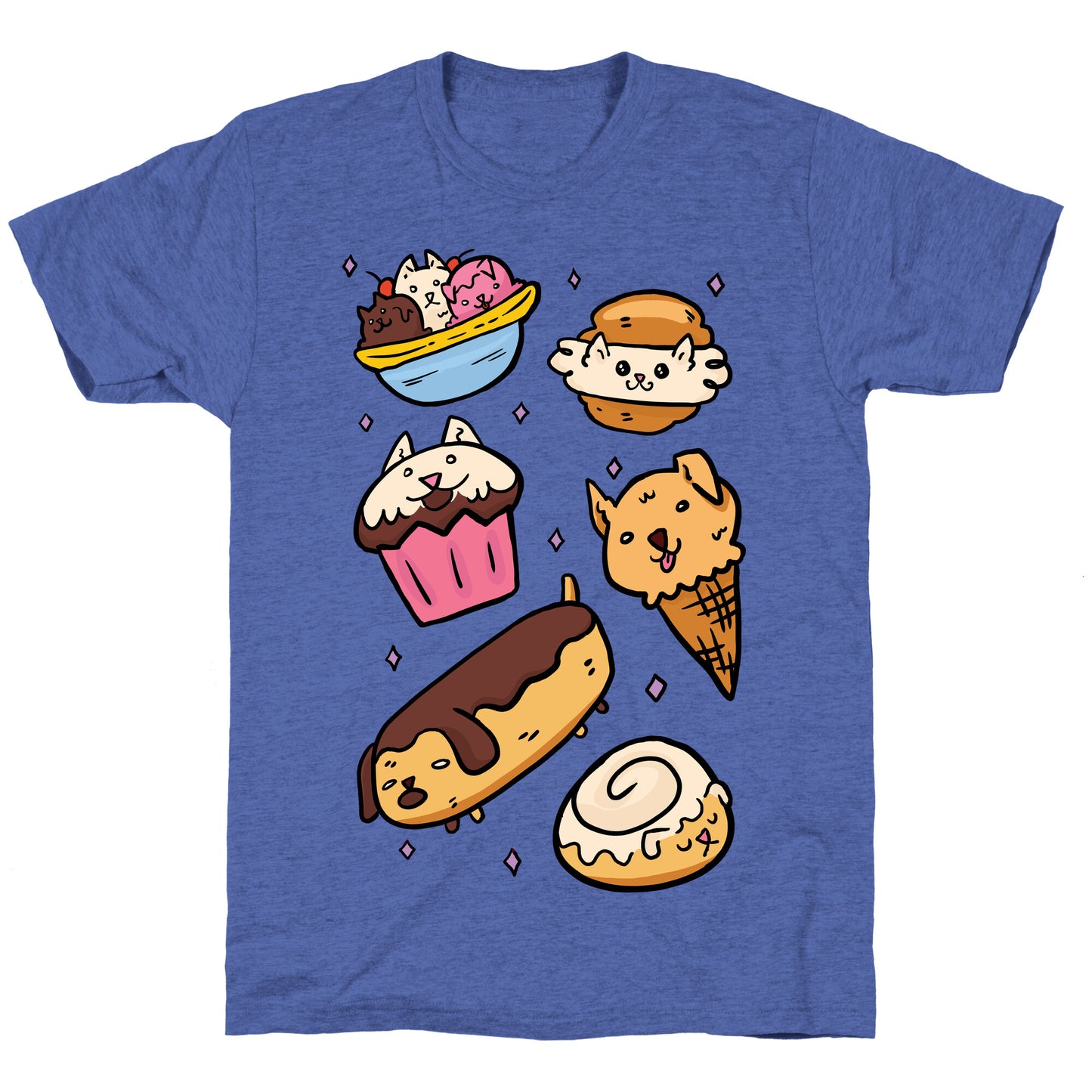 Kawaii Food Dogs Unisex Triblend Tee