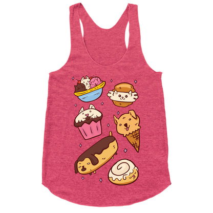 Kawaii Food Dogs Racerback Tank