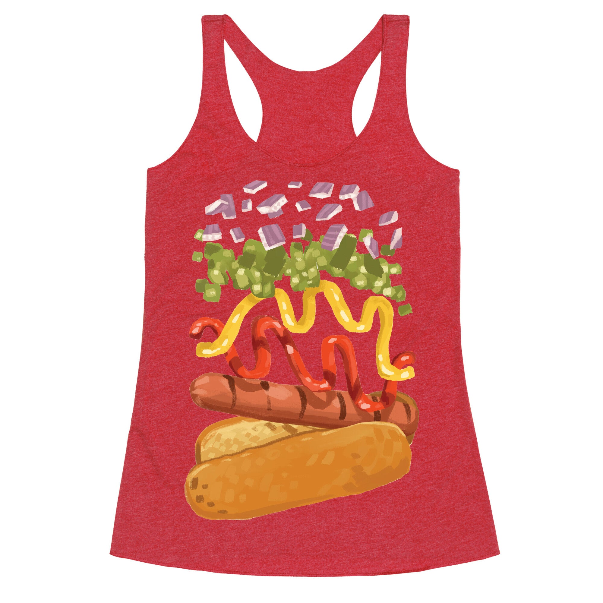 Anatomy Of A Hot Dog Racerback Tank