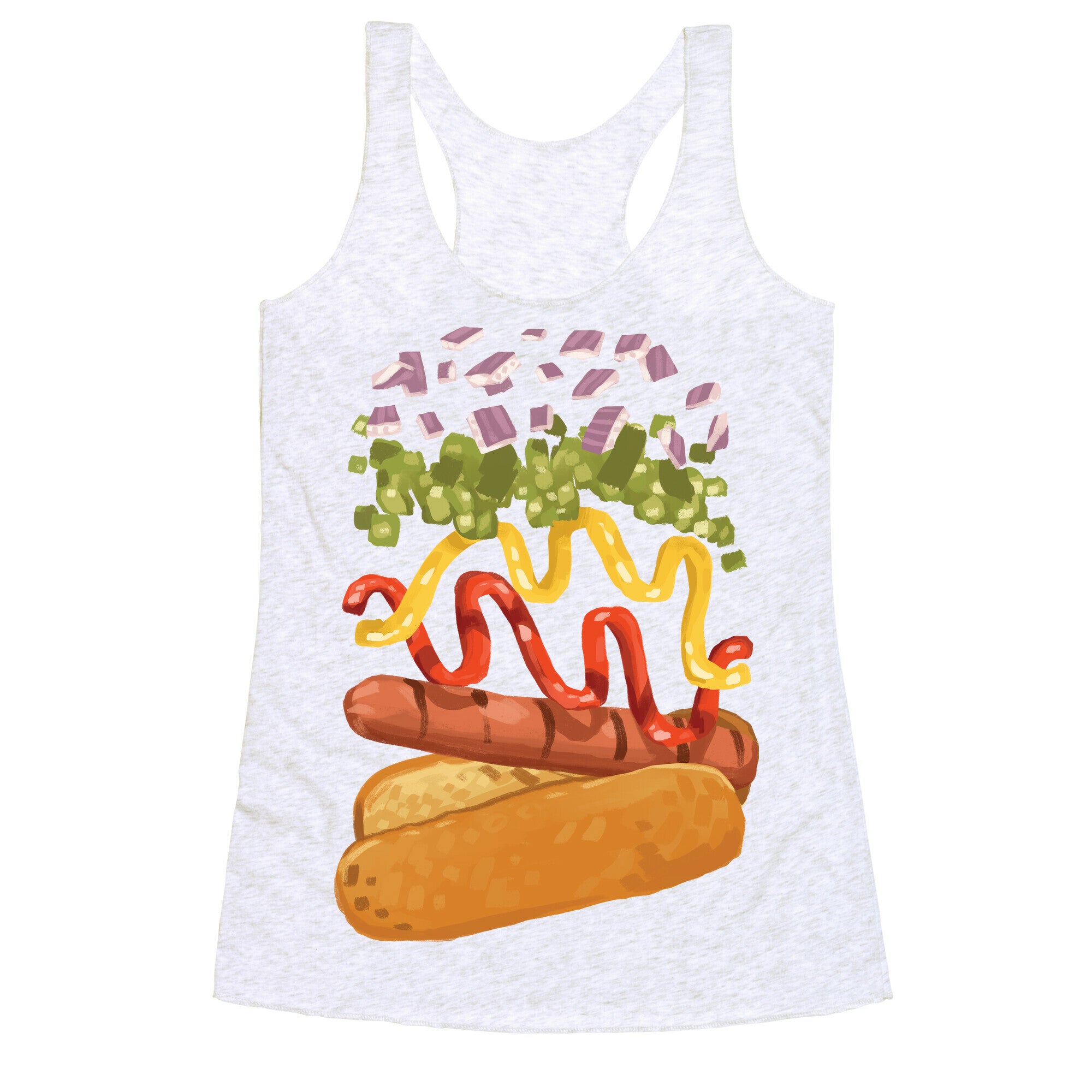 Anatomy Of A Hot Dog Racerback Tank