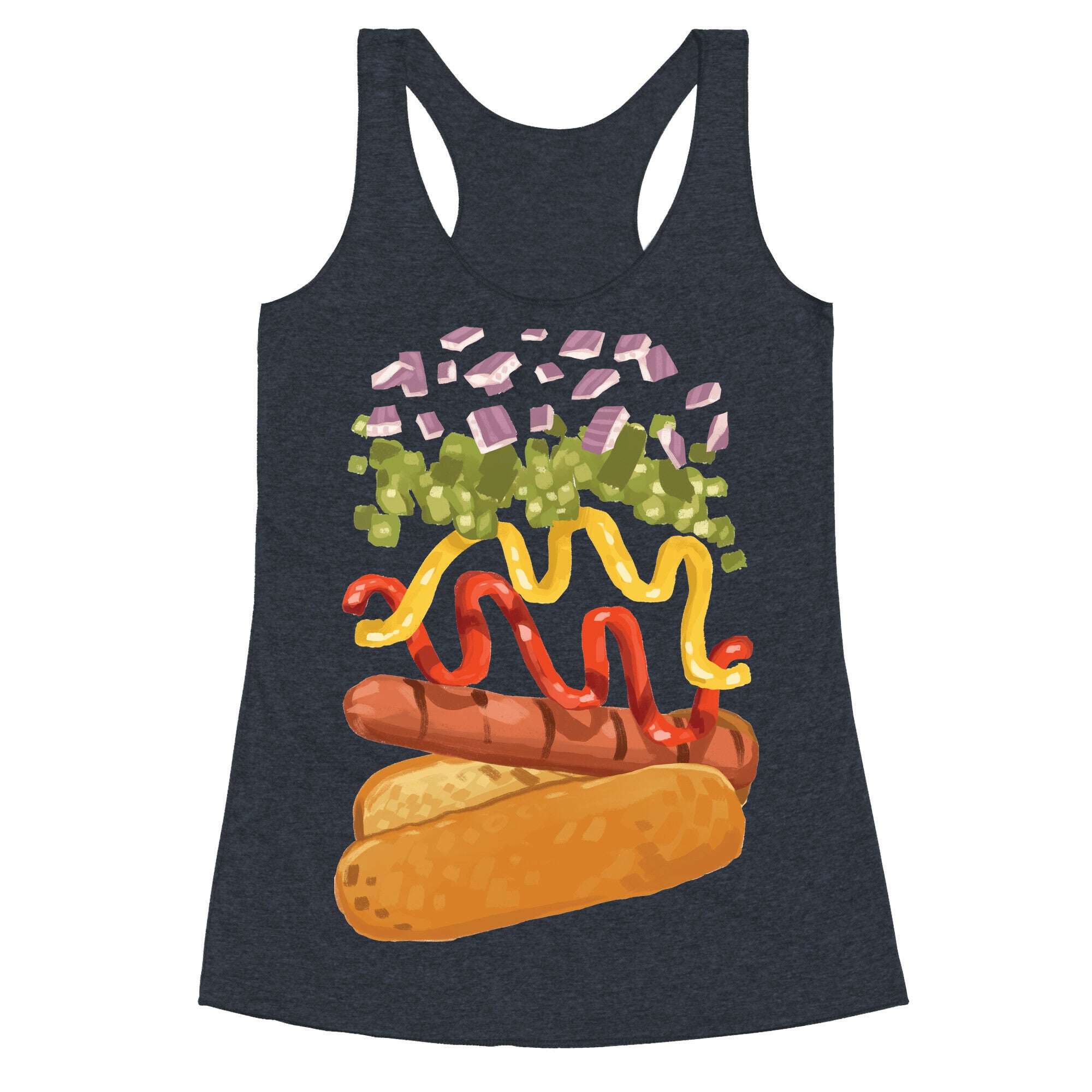 Anatomy Of A Hot Dog Racerback Tank