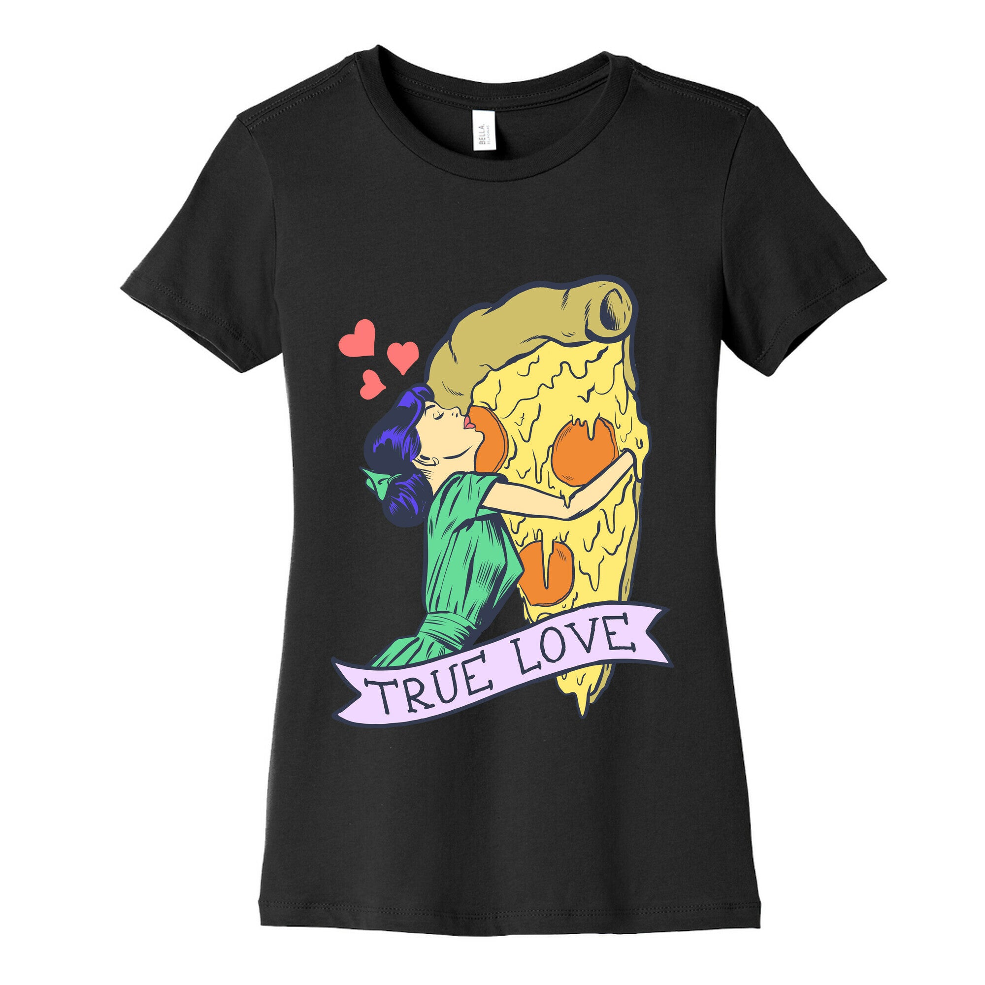 True Love Comics and Pizza Women's Cotton Tee