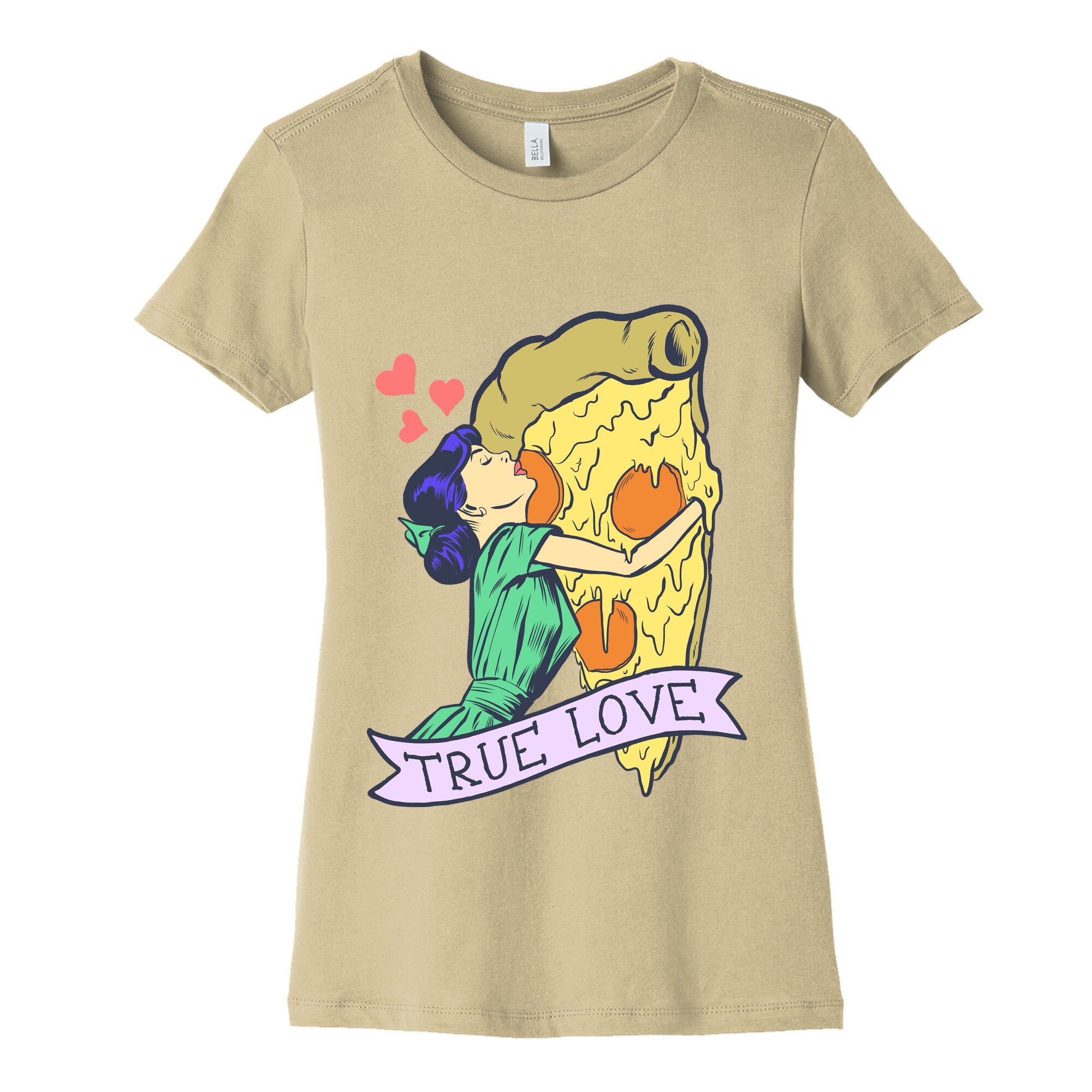 True Love Comics and Pizza Women's Cotton Tee