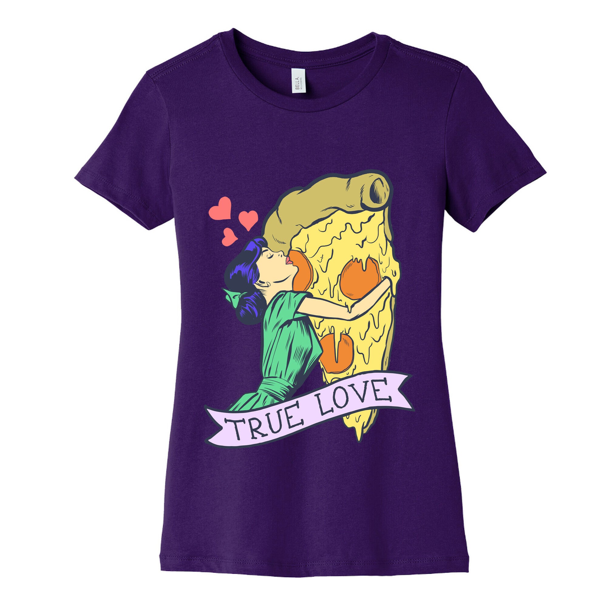 True Love Comics and Pizza Women's Cotton Tee