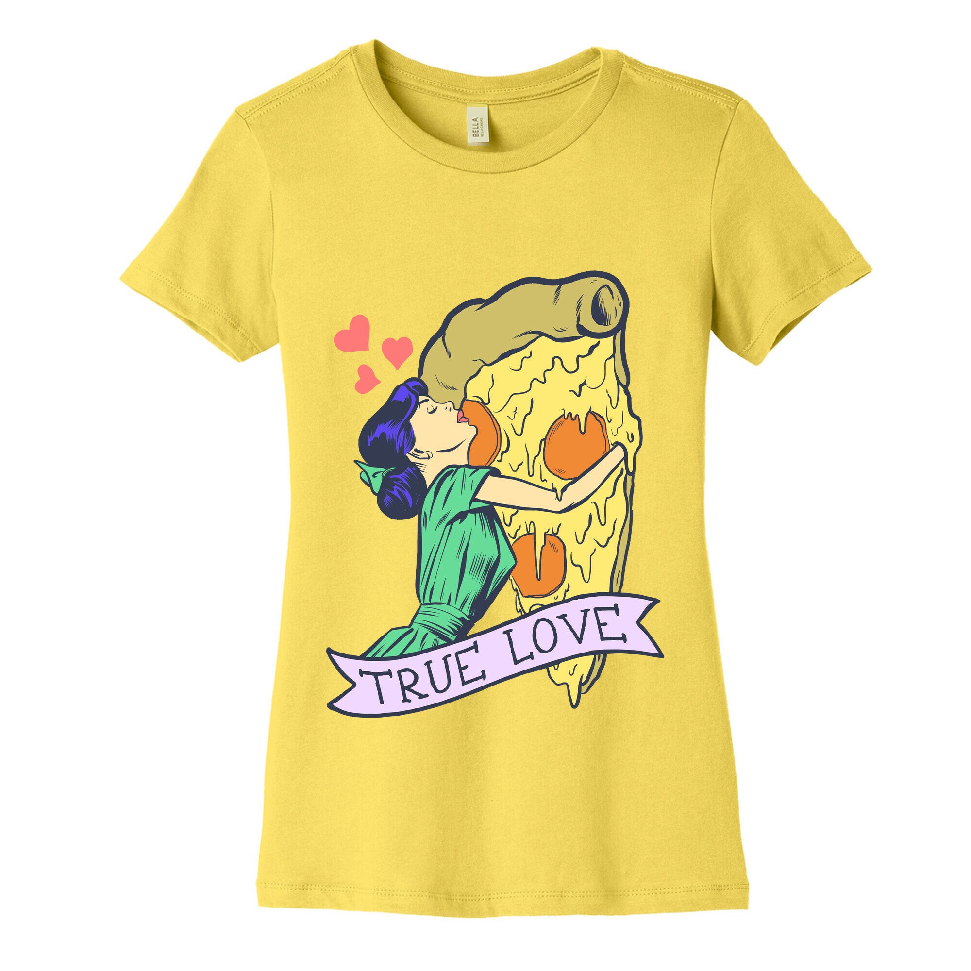 True Love Comics and Pizza Women's Cotton Tee