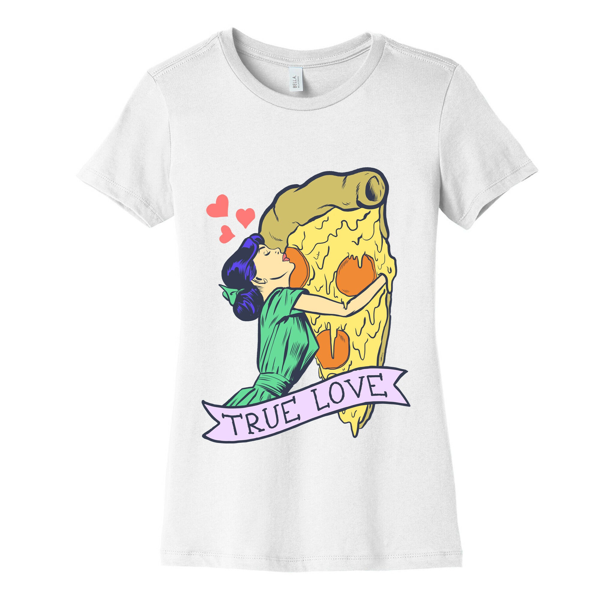 True Love Comics and Pizza Women's Cotton Tee