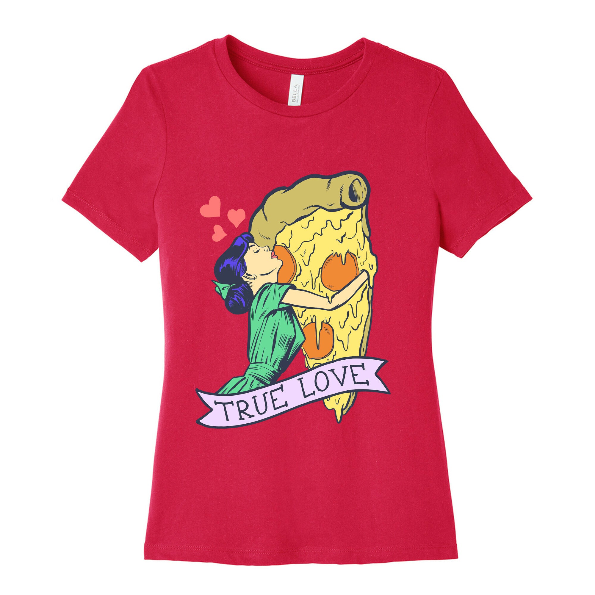 True Love Comics and Pizza Women's Cotton Tee