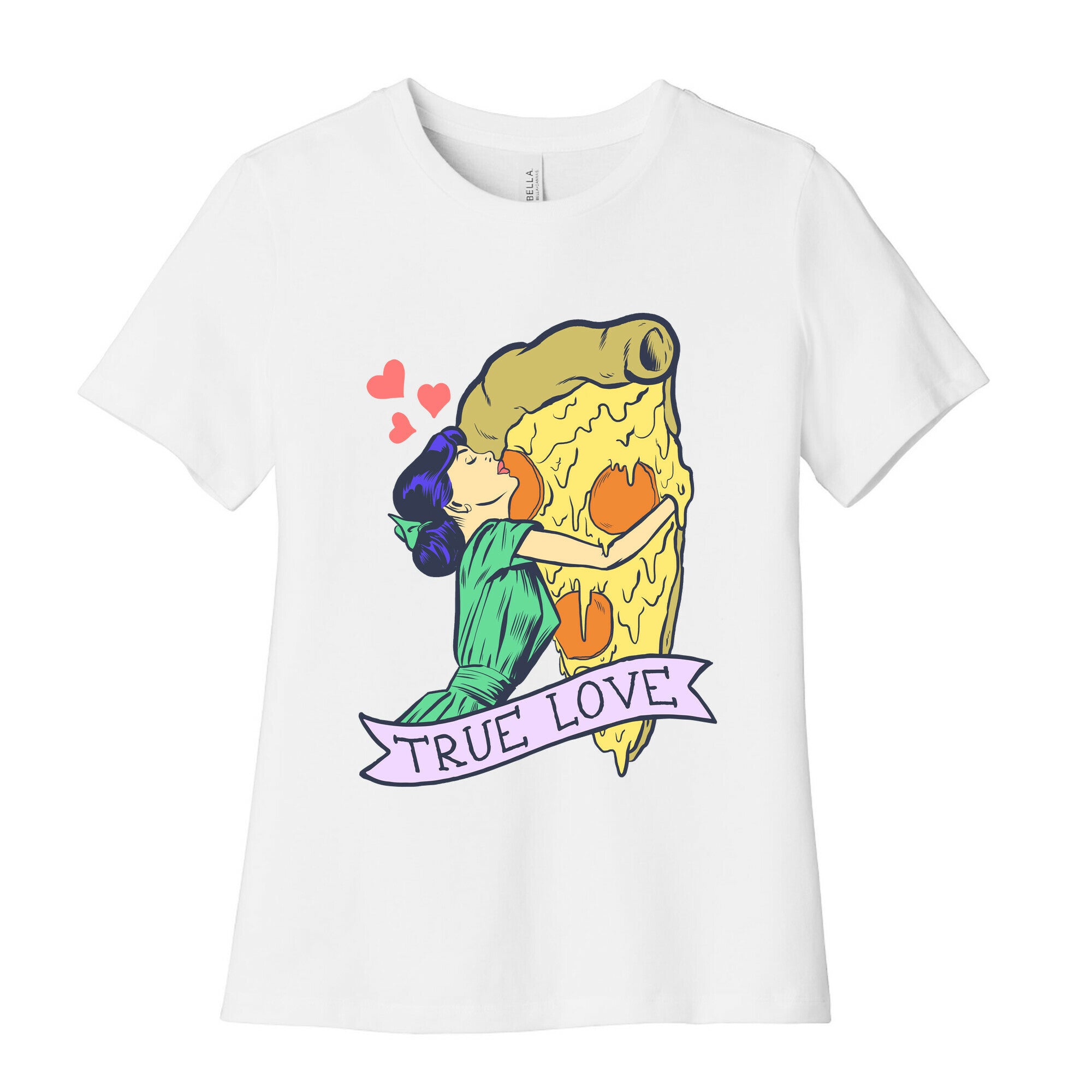 True Love Comics and Pizza Women's Cotton Tee