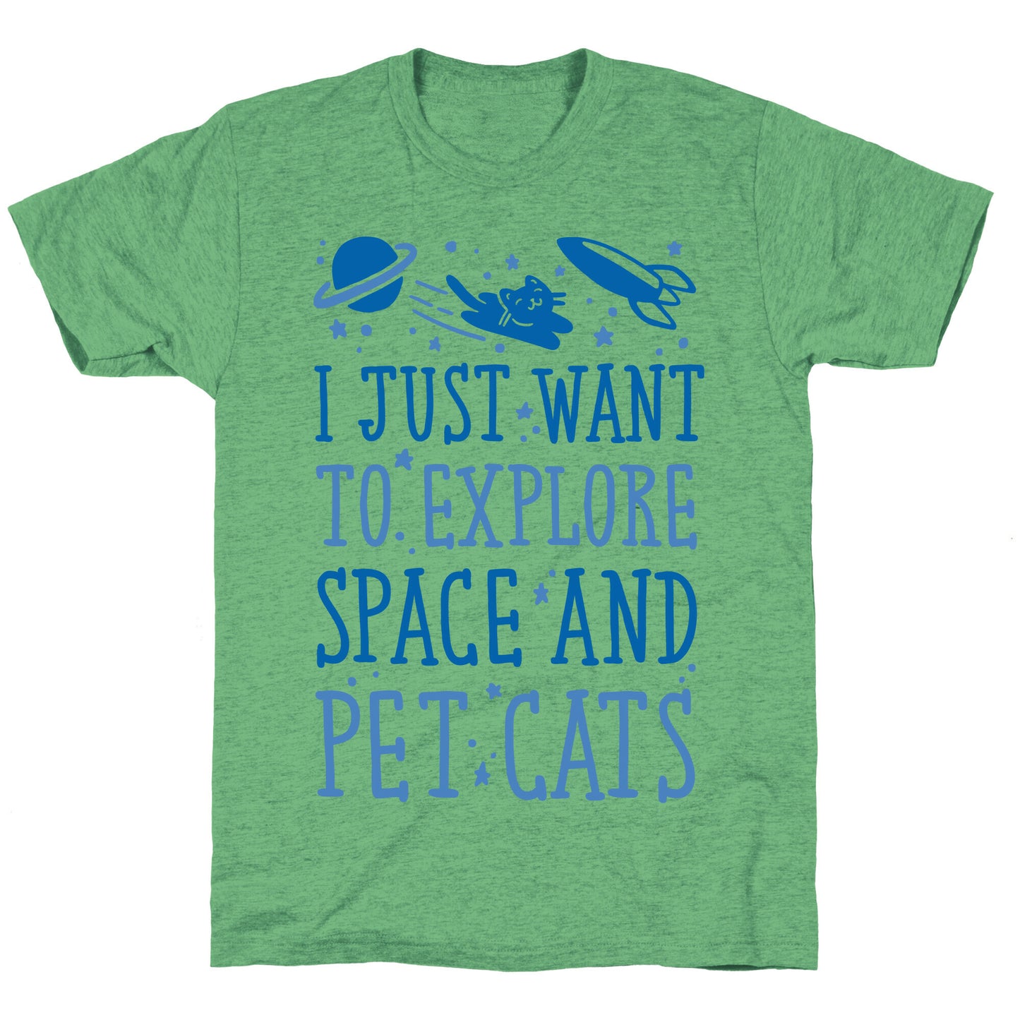 Explore Space and Pet Cats Unisex Triblend Tee