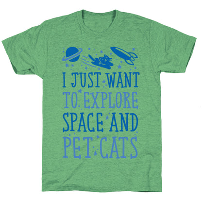 Explore Space and Pet Cats Unisex Triblend Tee