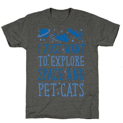 Explore Space and Pet Cats Unisex Triblend Tee