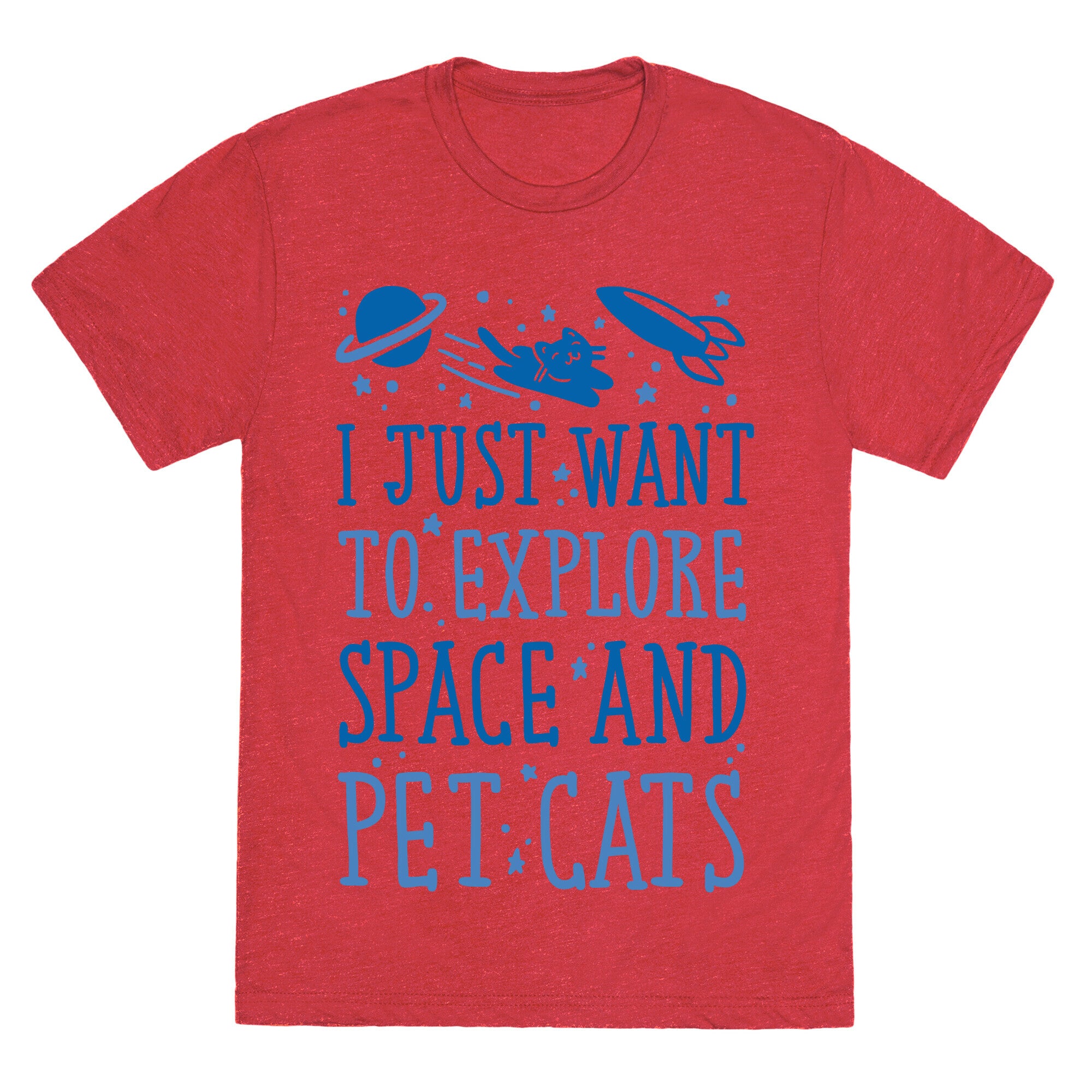 Explore Space and Pet Cats Unisex Triblend Tee