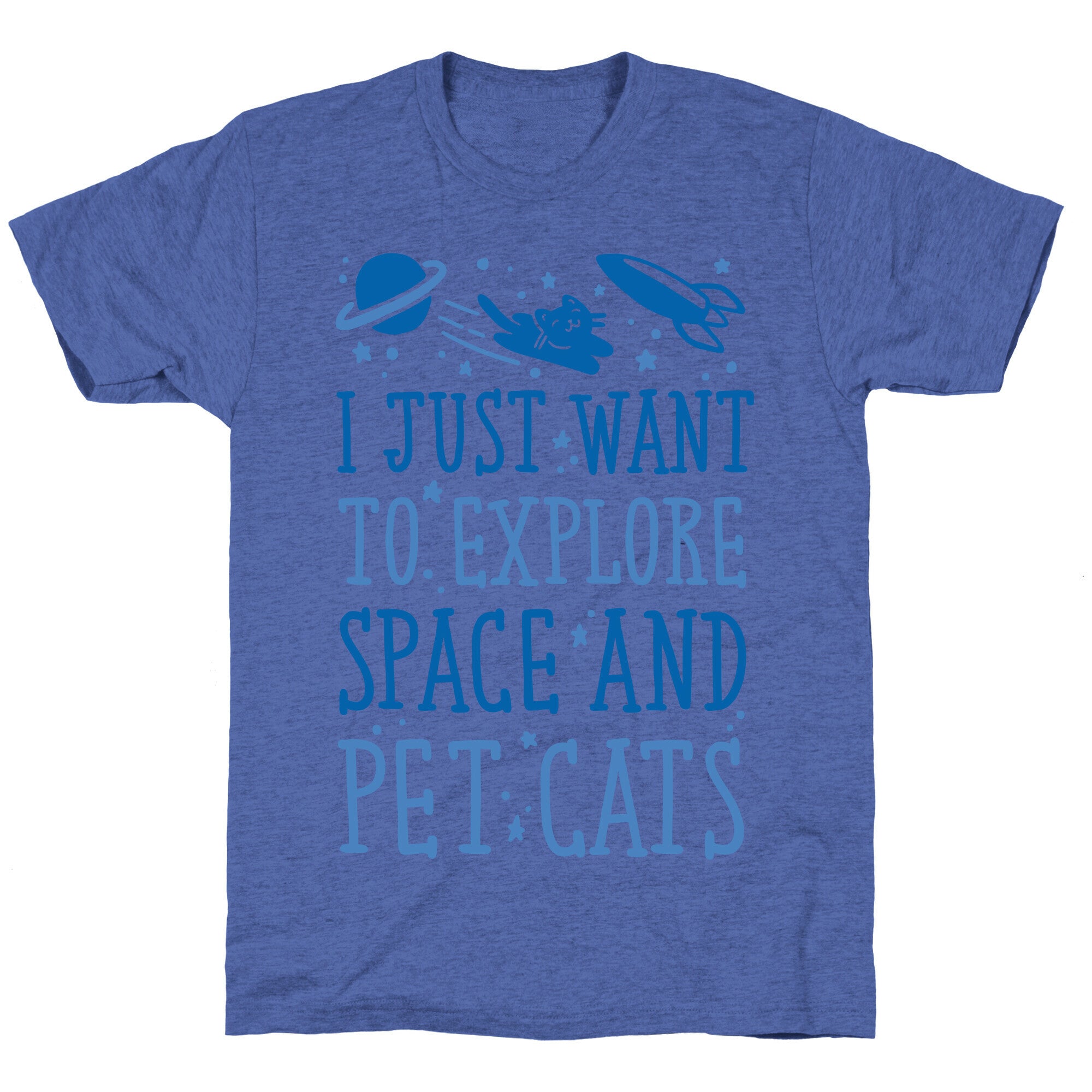 Explore Space and Pet Cats Unisex Triblend Tee