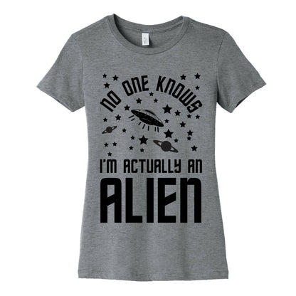 No One Knows I'm Actually An Alien Women's Cotton Tee