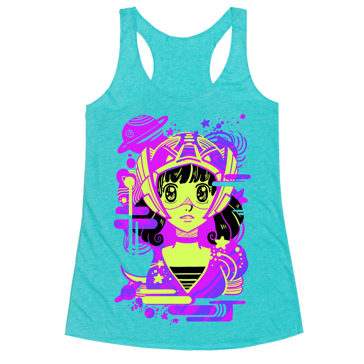 Neon Anime Space Cadet Racerback Tank