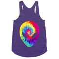 Tie Dye Alien Head Racerback Tank