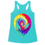 Tie Dye Alien Head Racerback Tank