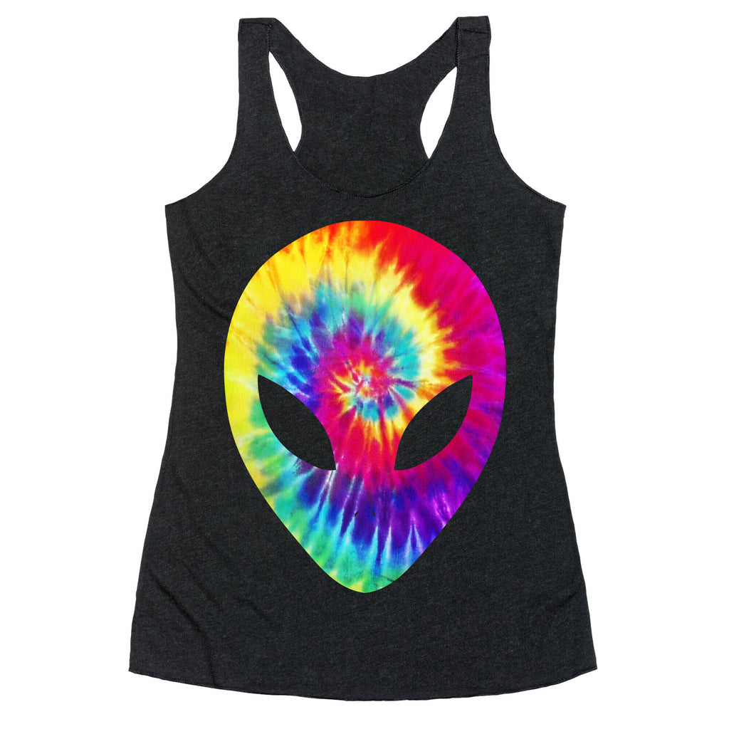 Tie Dye Alien Head Racerback Tank