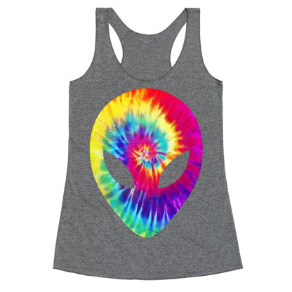 Tie Dye Alien Head Racerback Tank