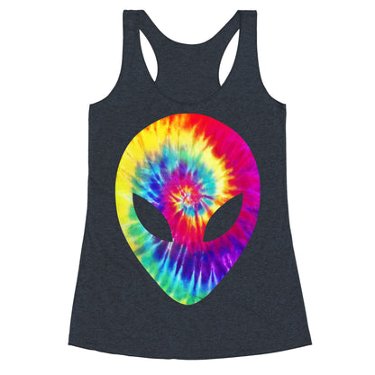 Tie Dye Alien Head Racerback Tank