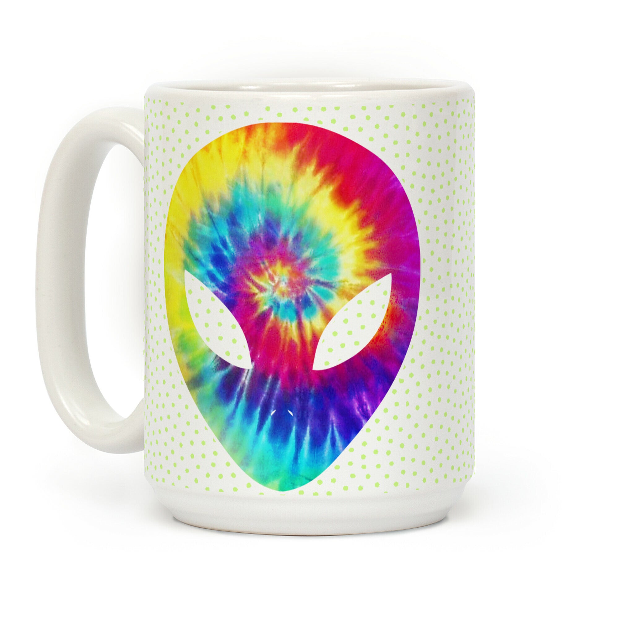 Tie Dye Alien Head Coffee Mug