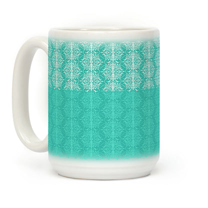 Teal Medieval Ombre Pattern Coffee Mug