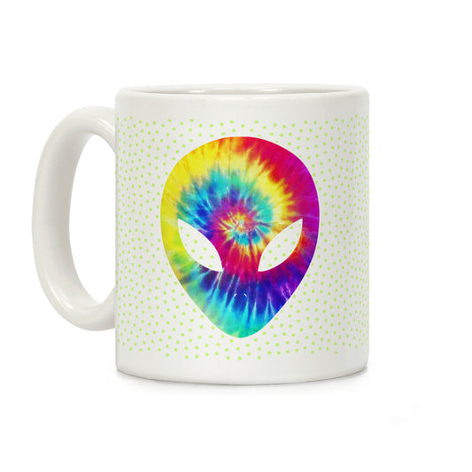 Tie Dye Alien Head Coffee Mug