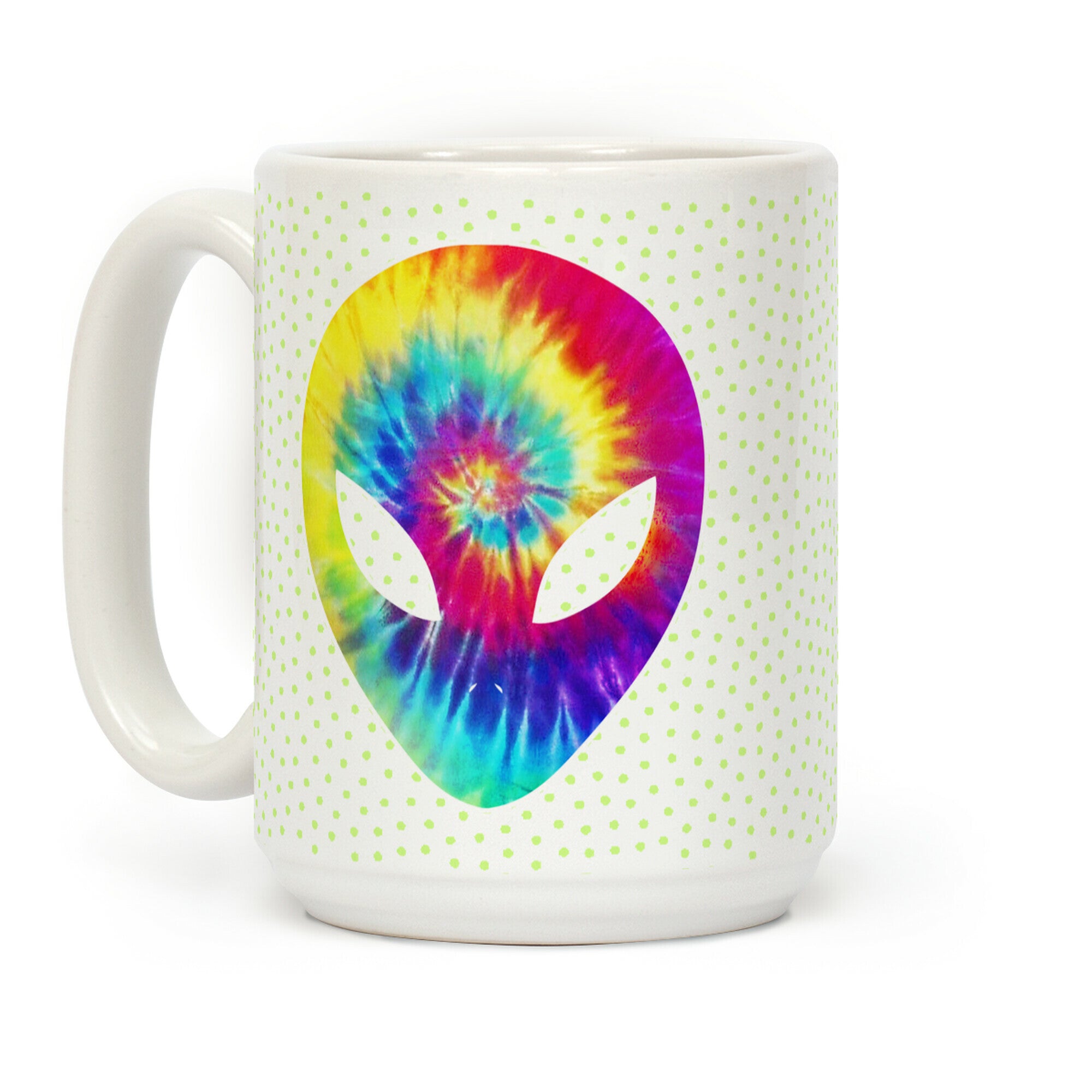 Tie Dye Alien Head Coffee Mug