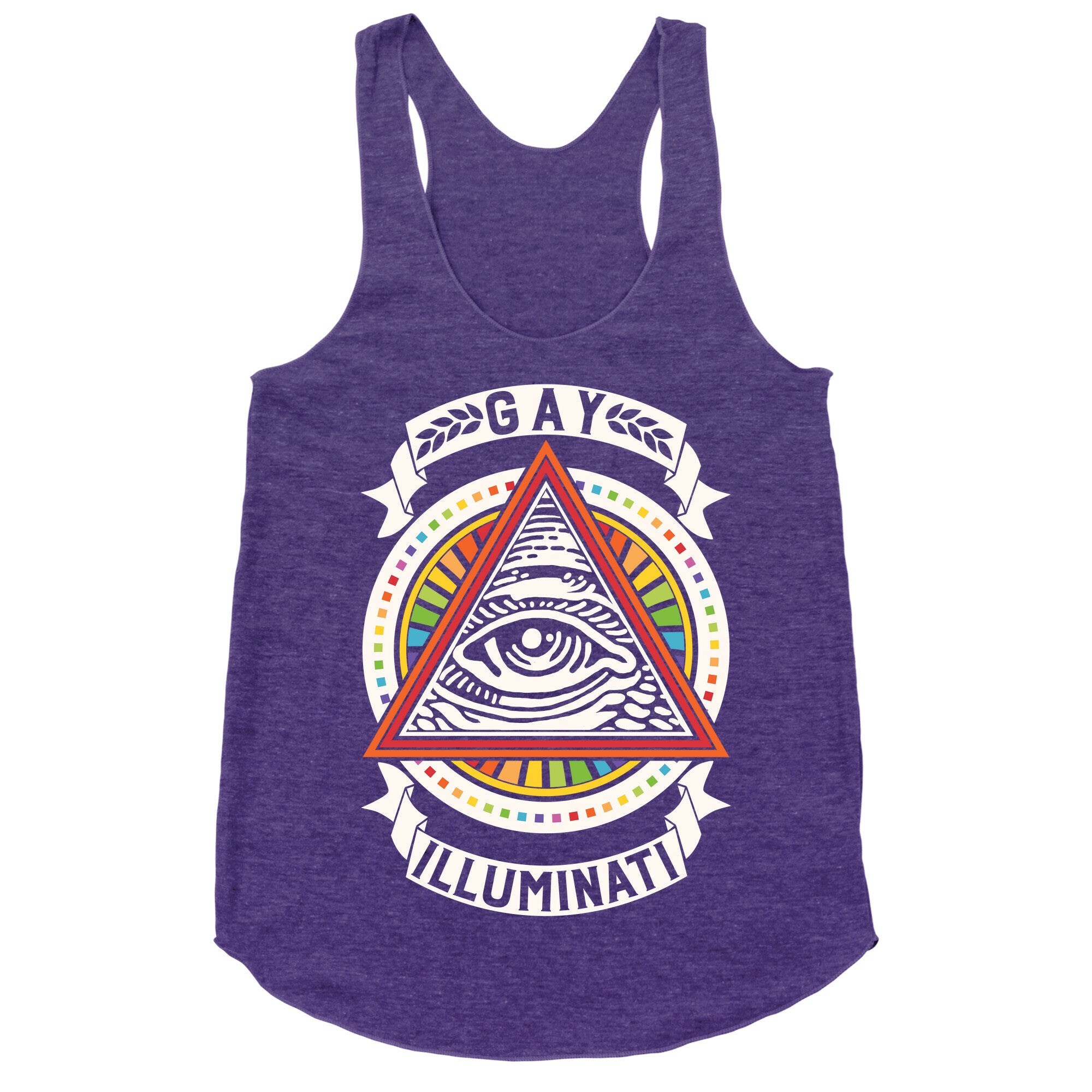 Gay Illuminati Racerback Tank
