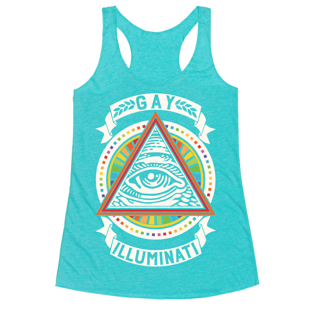 Gay Illuminati Racerback Tank