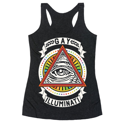 Gay Illuminati Racerback Tank