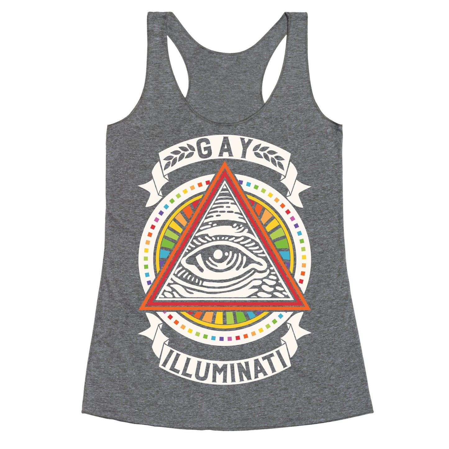 Gay Illuminati Racerback Tank