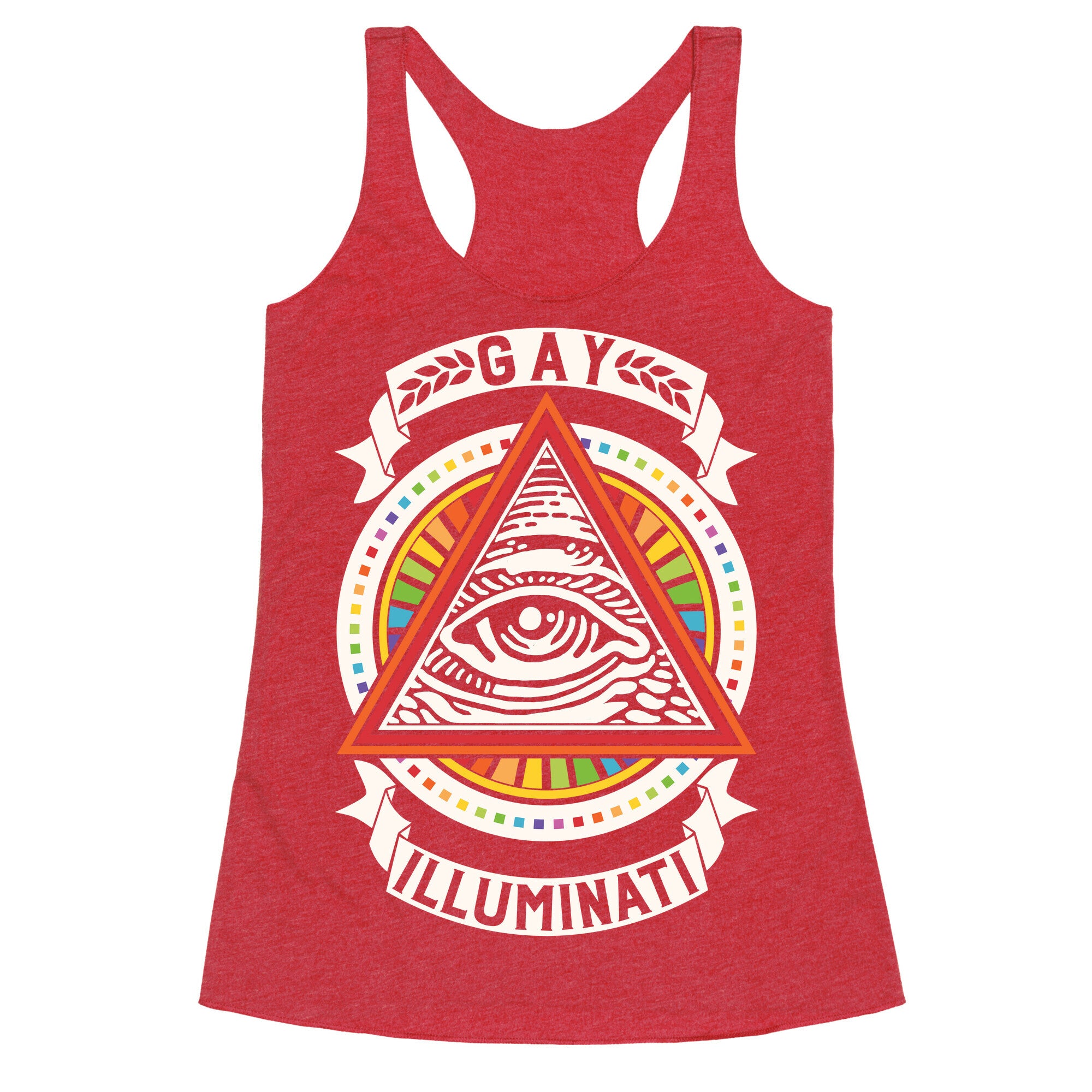 Gay Illuminati Racerback Tank
