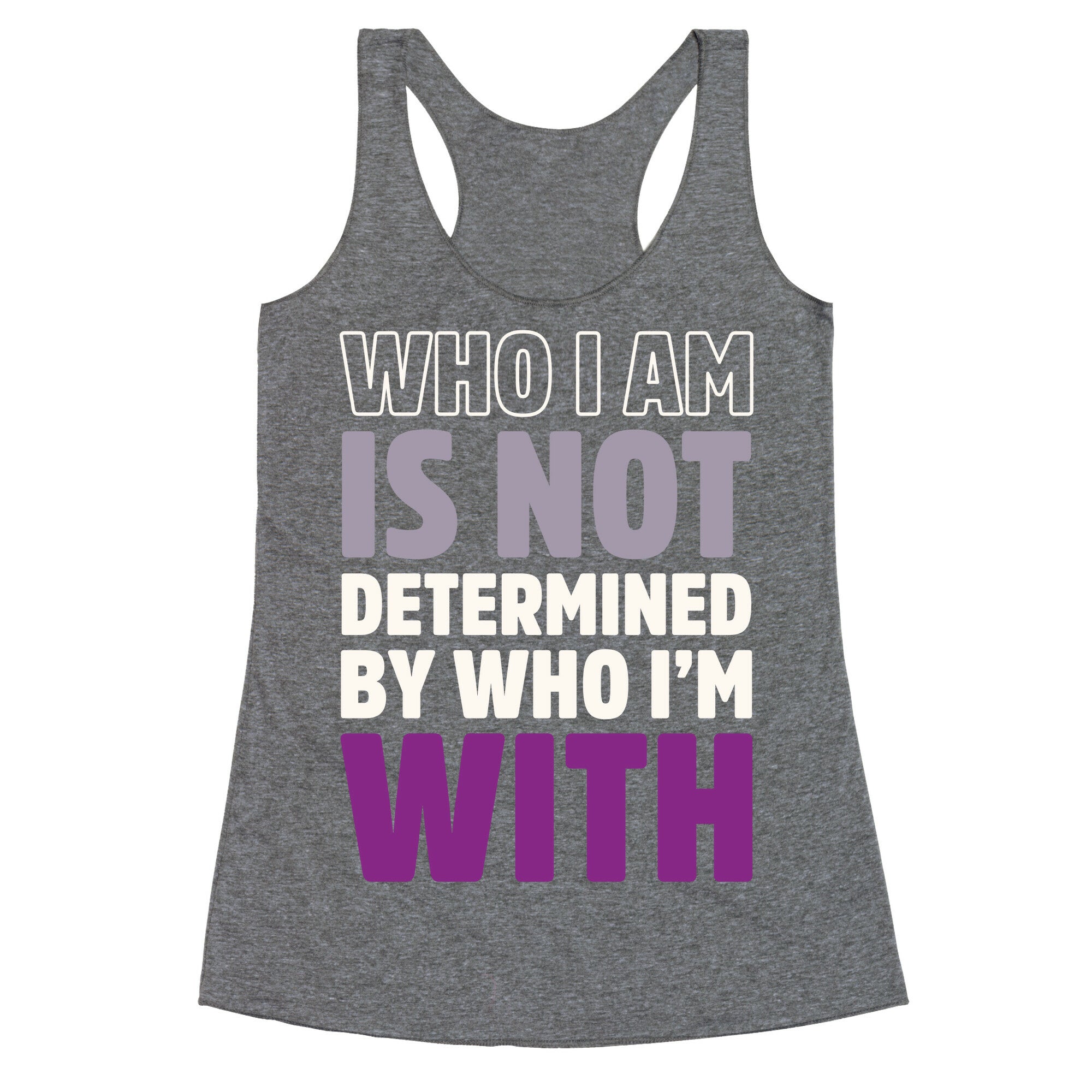 Who I Am Is Not Determined By Who I'm With (Asexual) Racerback Tank