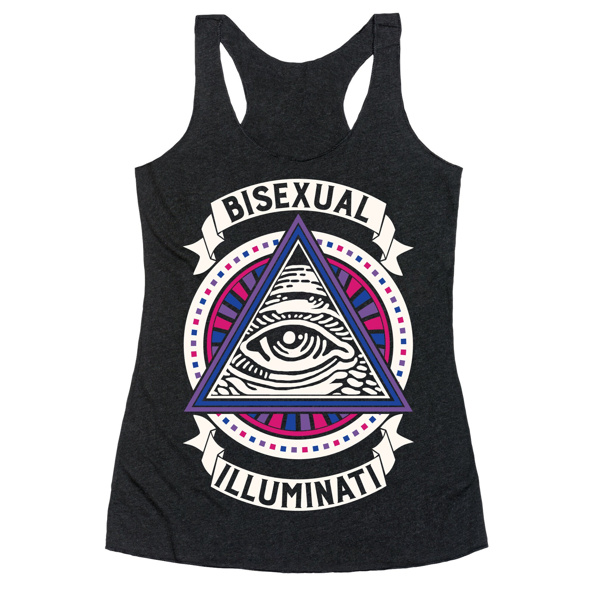 Bisexual Illuminati Racerback Tank