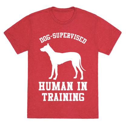 Dog Supervised Human in Training Unisex Triblend Tee