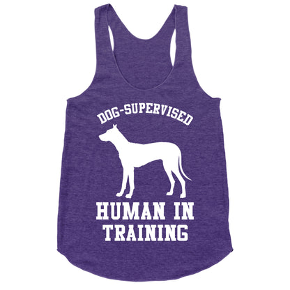 Dog Supervised Human in Training Racerback Tank